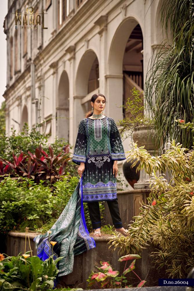 Gulmohar 26 By Ishaal Karachi Cotton Dress Material Catalog